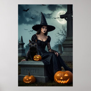 Affiche Sorcière gothique d'Halloween