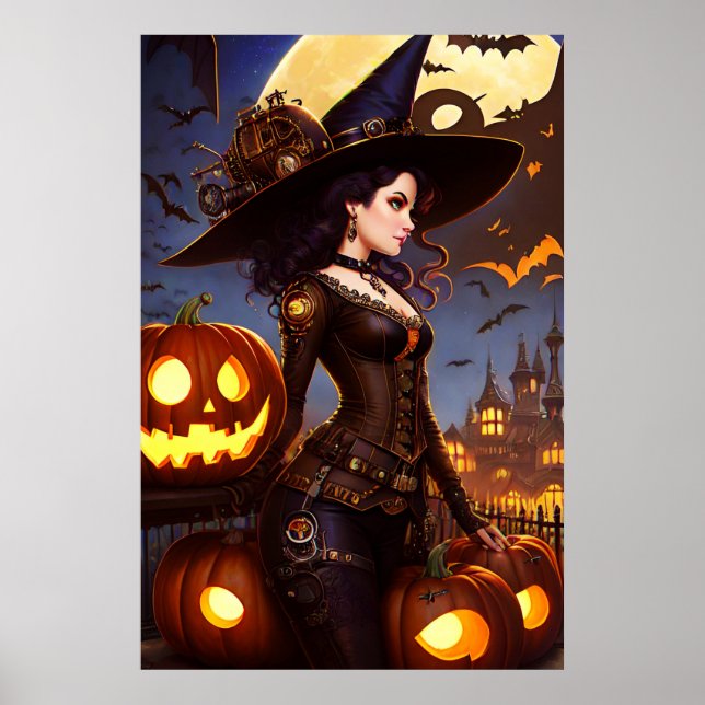 Affiche Sorcière Steampunk 3 (Devant)