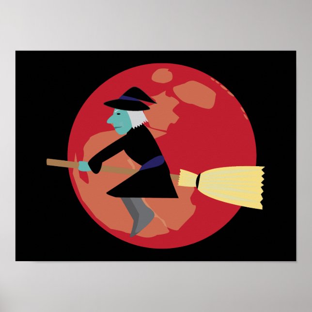Affiche Sorcière volant la nuit (Devant)