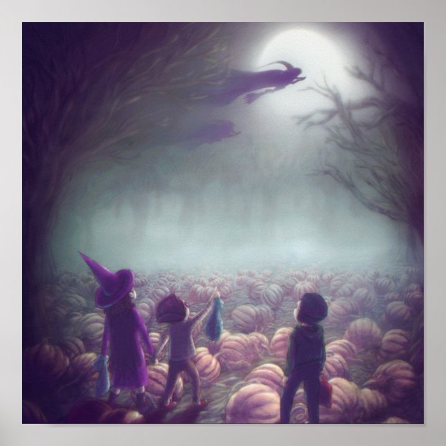 Affiche Sorcières de patchs de citrouille volant passé Tri (Devant)