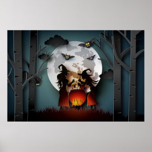 Affiche Sorcières découpées dans les bois