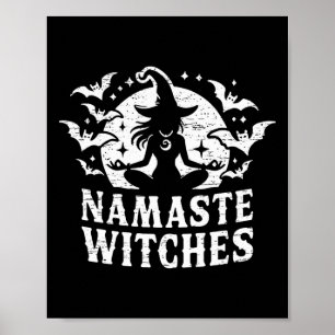 Affiche Sorcières Namaste Yoga Méditation Halloween