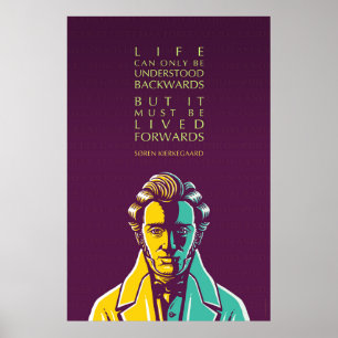Affiche Søren Kierkegaard Citation Inspirationnelle : Vie