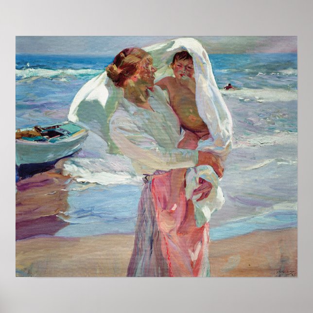 Affiche Sorolla - Après le bain femme et enfant (Devant)
