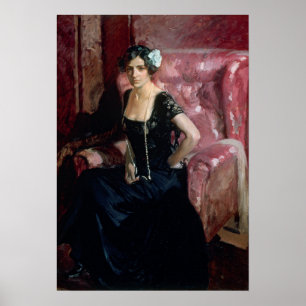 Affiche Sorolla - Clotilde En Robe Du Soir