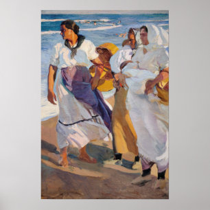 Affiche Sorolla - Fisherwomen From Valencia
