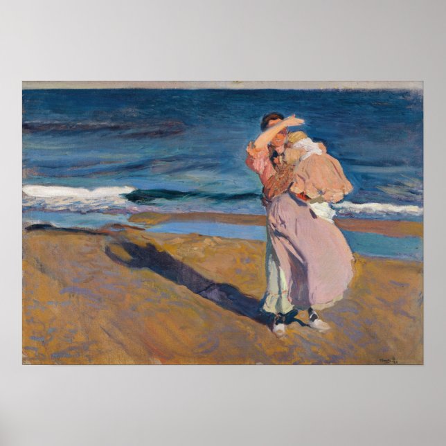 Affiche Sorolla - Pêcheuse Avec Son Fils (Devant)