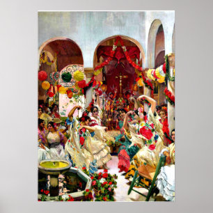 Affiche Sorolla peinture - Séville, la Danse