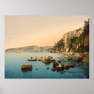 Affiche Sorrente au bord de la mer, Naples, Campanie, Ital
