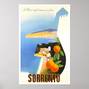 Affiche Sorrente Italie voyage millésime