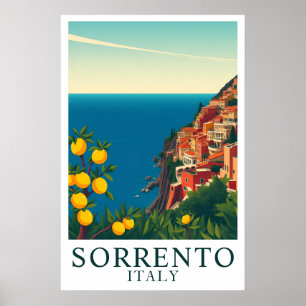 Affiche Sorrento Italie Citrons Vintage Art de Voyage
