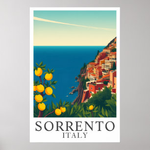 Affiche Sorrento Italie Citrons Vintage Art de Voyage