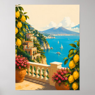 Affiche Sorrento Italie Citrons Voyage Vintage
