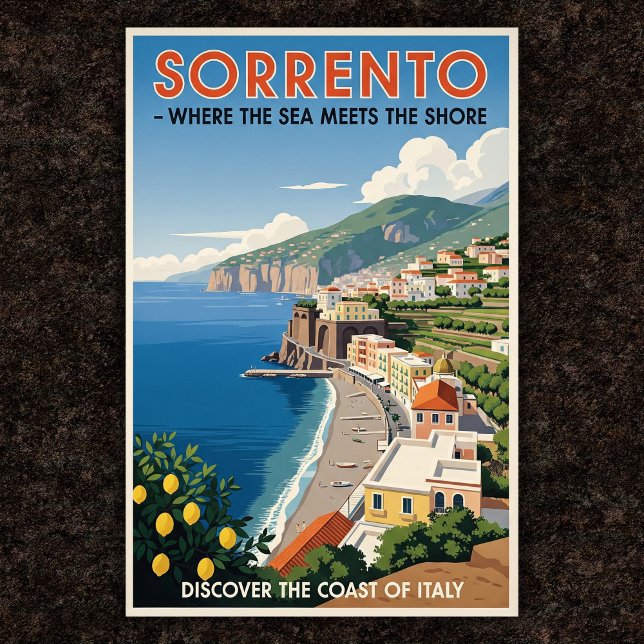 Affiche Sorrento, Italie : Une collection d'affiches Vinta (Créateur téléchargé)