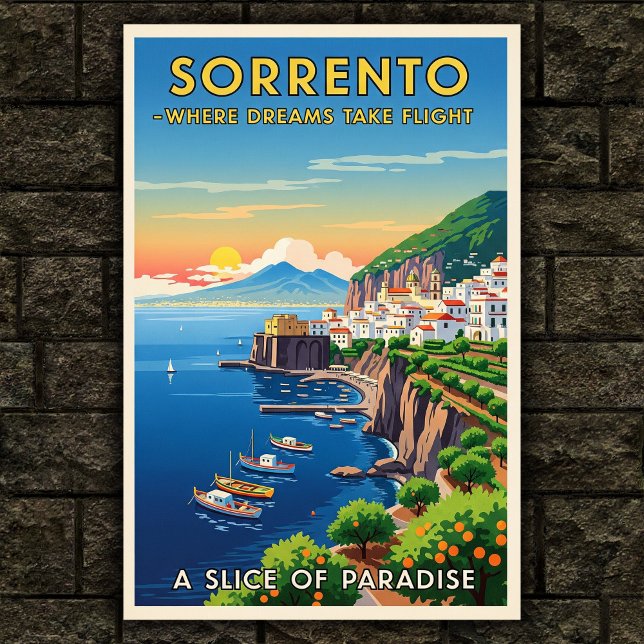Affiche Sorrento, Italie : Une collection d'affiches Vinta (Créateur téléchargé)