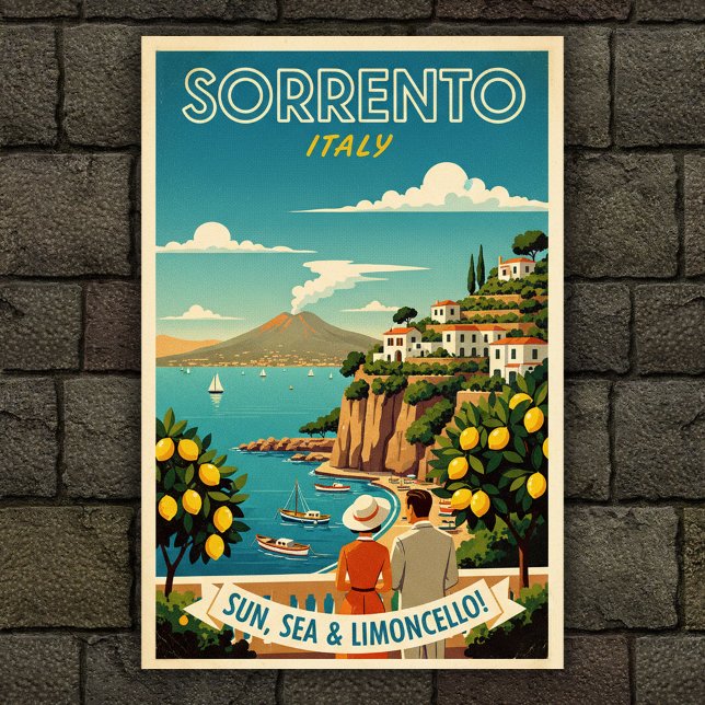 Affiche Sorrento, Italie : Une collection d'affiches Vinta (Créateur téléchargé)