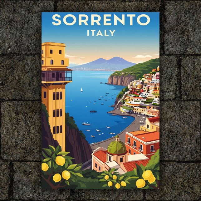 Affiche Sorrento, Italie : Une collection d'affiches Vinta (Créateur téléchargé)