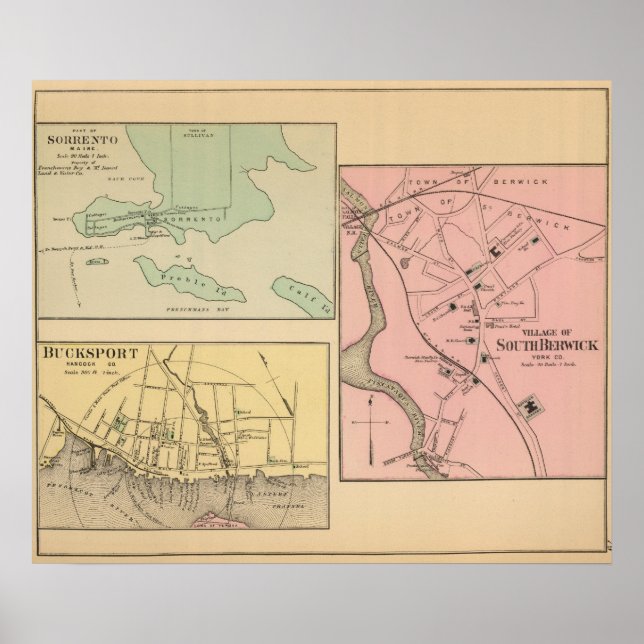 Affiche Sorrento, S Berwick, Bucksport (Devant)