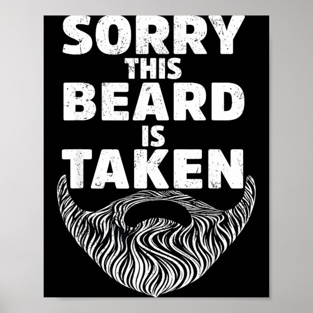 Affiche Sorry This Beard Is Taken Valentine Gift Heart Men (Devant)