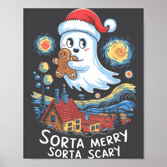 Affiche Sorta Merry Sorta Y Santa Ghost Christmas Gingerbr (Devant)