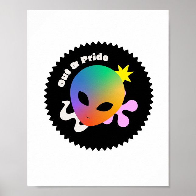 Affiche SORTE ET Fierté. LGBT+pride. (Devant)