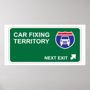 Affiche Sortie de réparation de voiture prochaine
