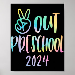 Affiche Sortie Préscolaire Tie Dye Graduation Dernier Jour