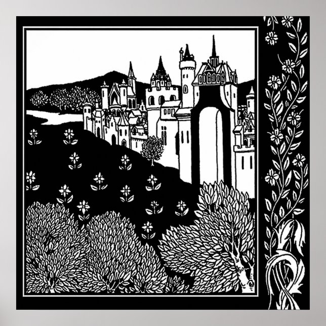 Affiche "Sortir de l'abbaye" par Aubrey Beardsley (Devant)