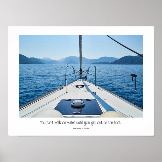 Affiche Sortir du bateau prend foi. (Devant)