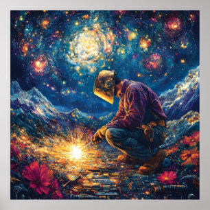 Affiche Soudage Floral-Abstrait Soudage Art