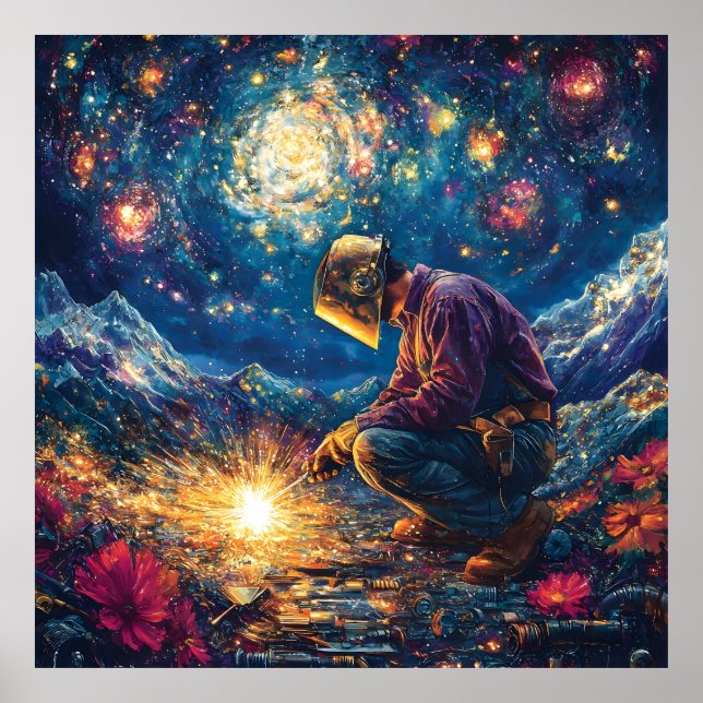 Affiche Soudage Floral-Abstrait Soudage Art (Devant)