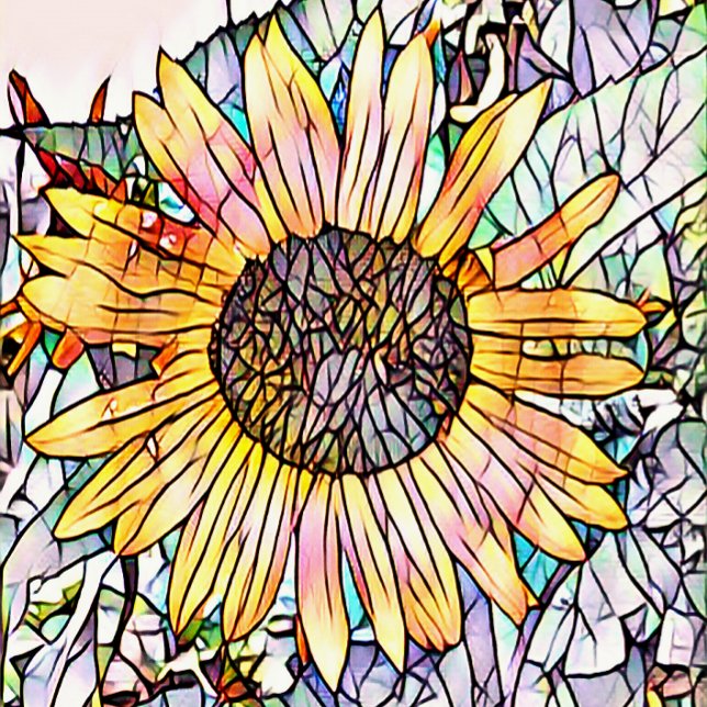 AFFICHE SOUFFLE (An art design of a pretty sunflower.)