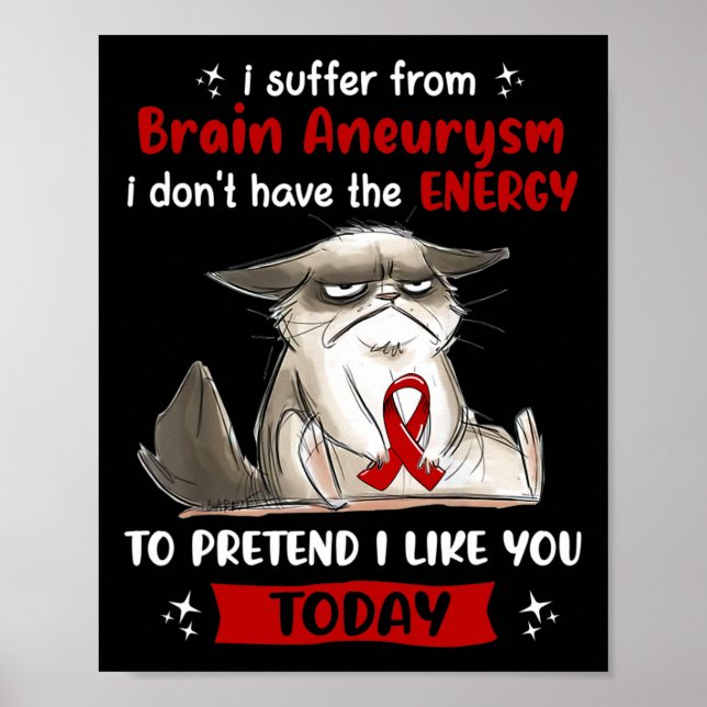 Affiche Souffrir de l'Aneurysme Cerveau Sensibilisation Fu (Devant)