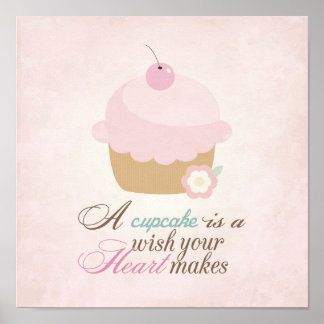 Affiche Souhaitez que votre coeur fasse - Cupcake