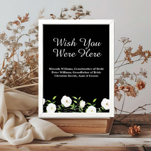 Affiche Souhaitez-vous être ici Mariage Floral Blanc