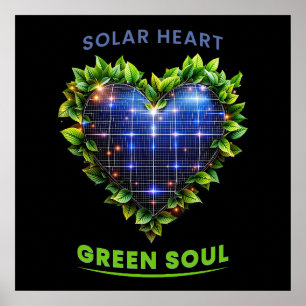 Affiche Soul solaire Coeur Vert - Solarpunk Art Imprimer