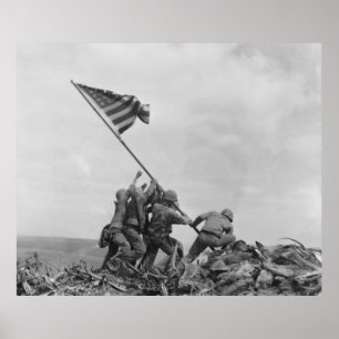 Affiche Soulevant le drapeau américain sur Iwo Jima (1945)