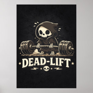 Affiche Soulever de terre, Grim Reaper de dessin animé mig