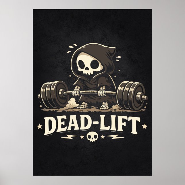 Affiche Soulever de terre, Grim Reaper de dessin animé mig (Devant)