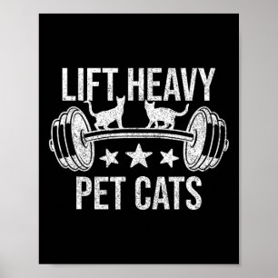 Affiche Soulever des chats domestiques lourds Bodybuilding