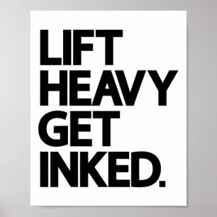 Affiche Soulever Lourd Amateur de Tatouage Fitness Workout