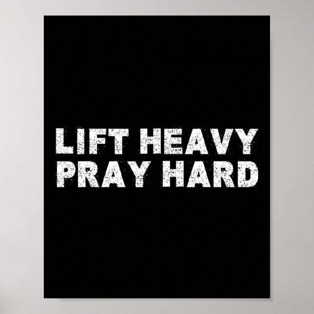 Affiche Soulever lourd prier dur forme musculation Jésus F (Devant)