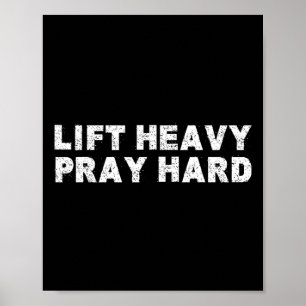 Affiche Soulever Lourd Priez Fort Fitness Bodybuilding Jés