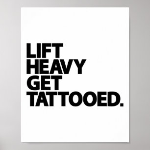 Affiche Soulever lourd se faire tatouer drôle basse vie en