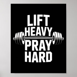 Affiche Soulever Lourds Prier Fort Gym Cadeau Chrétien Jés