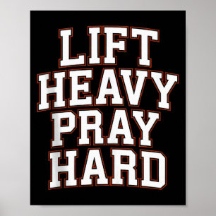 Affiche Soulever Lourds Prier Fort Gym Cadeau Chrétien Jés