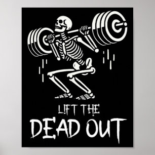 Affiche Soulevez le Dead Funny Halloween Workout Poids Lif