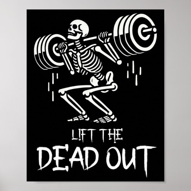 Affiche Soulevez le Dead Funny Halloween Workout Poids Lif (Devant)