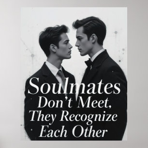 Affiche Soulmates Gay Couple Love Citation Art