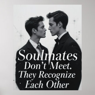 Affiche Soulmates Gay Couple Love Citation Art